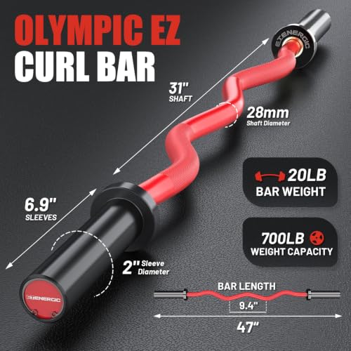 47” Solid Steel Olympic Curl Bars, 700LB - view 2