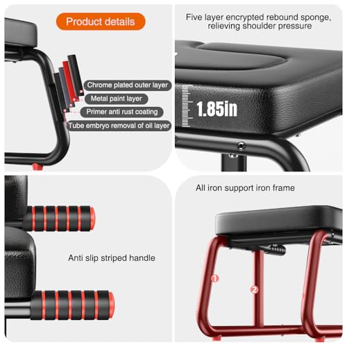 KBQ Yoga Headstand Bench, Yoga Inversion Chair, Headstand Trainer – U-Shaped Stool with 400LB Capacity, Double Armrest, Non-Slip Fitness Aid, Thick Breathable Mat, Home & Gym Stability Stool (Black) - view 3