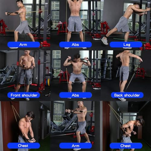 Resistance Bands, 5 Level Exercise Bands with Handles for Workout - view 6