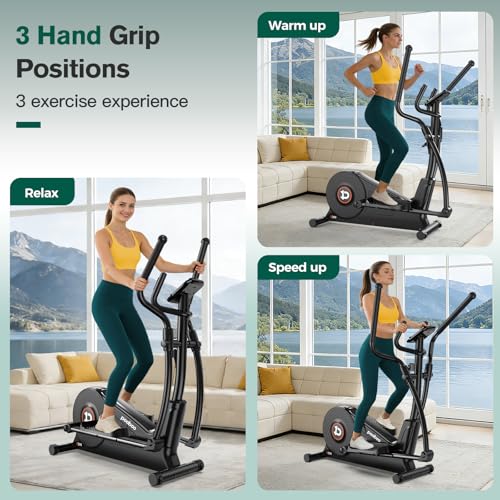 Elliptical Exercise Machine with 16-Level Resistance&Quiet Magnetic Driving System, Elliptical Machine for Home with LCD Monitor,15-17IN Stride,350LB Capacity - view 5