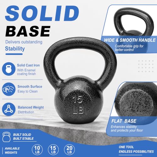 B​alanceFrom 5-​50 LB​ Kettlebells Cast Iron Strength Training Kettlebells for Home Gym Exercises, ​S​ingle or Set - view 4