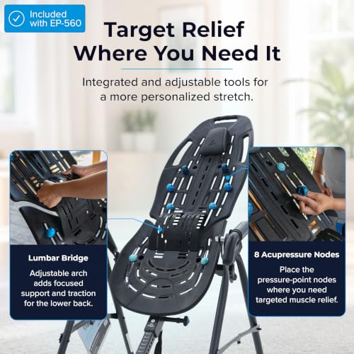 EP-560 Inversion Table w/Accessories for Back Pain Relief - FDA - Registered, UL Safety Certified, 300 lb Capacity, Designed & Patented in USA - view 3