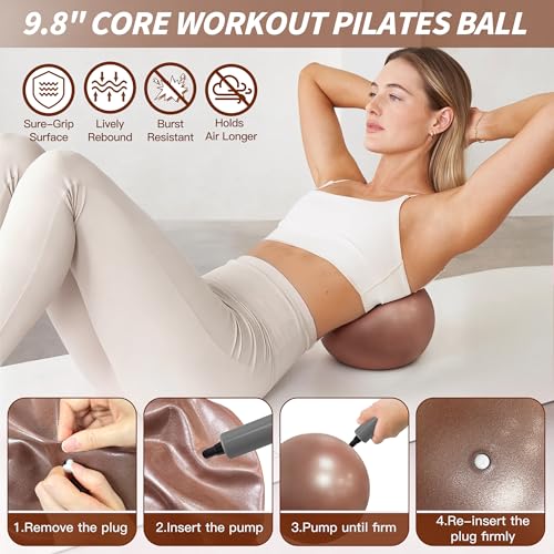 Pilates Kit, Home Pilates Workout Kit for Women, Pilates Equipment with 14.5"" Pilates Ring and Ball, Resistance Bands, Ankle Weights, Sliders & Grip Socks for Home Workouts - view 4