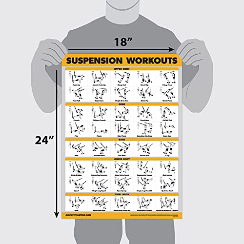 3 Pack - Suspension Workout Posters - Volume 1 & 2 + Dumbbell Exercises Poster Set - Set of 3 Workout Charts - view 2