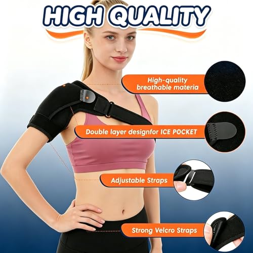 Shoulder Brace for Men and Women for Torn Rotator Cuff,Arm Sling Shoulder Immobilizer,Shoulders Compression Sleeve and Support For Pain Relief(Black) - view 2