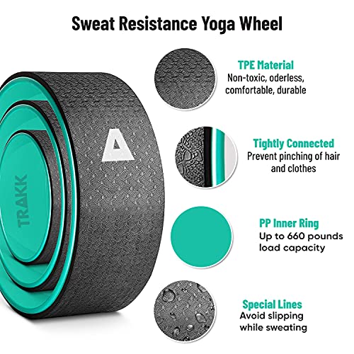 3in1 Foam Roller Fitness Yoga Wheel For Back Pain Relief, Stretching, Tissue Massage, & Spinal Alignment, Supports 660lbs, Set of 3, Black - view 3