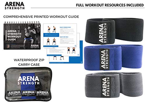 Fabric Booty Bands - Fabric Exercise Bands for Legs and Butt | Fabric Resistance Bands | Hip Resistance Bands with Workout Guide and Carry Case - view 3