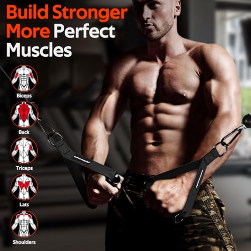 Gym Exercise Handles, Replacement Handle Attachments for Cable Machine Pulleys, Resistance Band and Strength Trainer, Pull Down Workout Accessories, Home Gym Add On Equipment - view 5