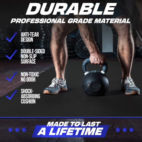 Large Exercise Mat – Extra Thick Non-Slip Workout Mat for Home Gym, Durable Shoe-Friendly Fitness Mat for Strength Training, Stretching, Cardio, and Balance Workouts (Multiple Sizes) - view 6