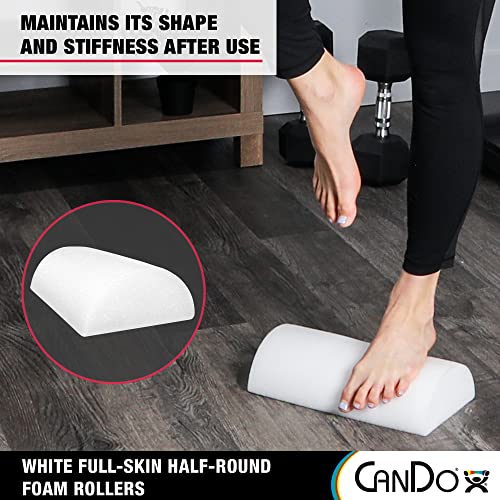 30-2341 Full-Skin PE Foam Roller For Muscle Restoration, Massage Therapy, Sport Recovery, And Physical Therapy. White, 6" x 12", Half-Round - view 5