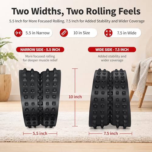 10 Inch Back Roller, Foam Roller for Exercise, Spine-Safe Groove - view 4