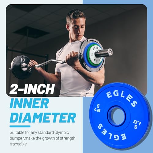 Change Plates Set 1.25LB, 2.5LB, 5LB - Rubber-Coated Weight Plates in Pairs, Olympic Bumper Plates, Color-Coded, IWF Standard, Fit 2-Inch Barbells Strength Training Weight Plates Gym & Fitness - view 5