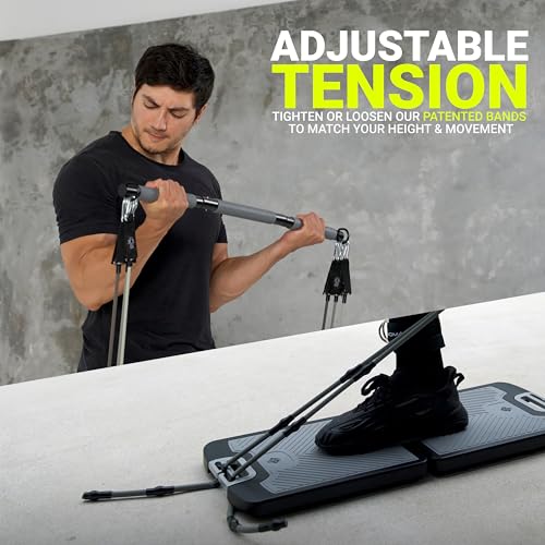 EVO Gym - Portable Home Gym Strength Training Equipment, At Home Gym | All in One Gym - Resistance Bands, Base Holds Gym Bar & Handles for Travel | Portable Gym & Home Exercise Equipment - view 4