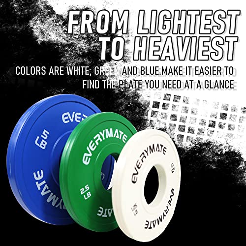 Change Weight Plates 1.25LB 2.5LB 5LB Set Fractional Plate Olympic Bumper Plates for Cross Training Bumper Weight Plates Steel Insert Strength Training Weight Plates - view 6