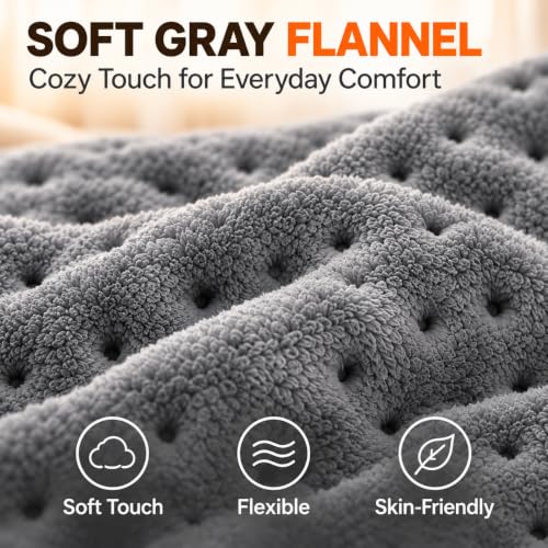Heating Pad for Back, 17 x 33 in, 9 Heat Settings, 4 Timers, Gray - view 4