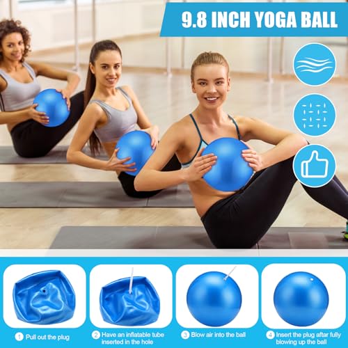 10 Pcs Pilates Ring Blocks Set for Women Home Yoga Equipment Accessories Pilates Ring Circle and Ball Workouts Gift Include Ball Yoga Circle Resistance Bands Block Straps Gym Bag - view 5