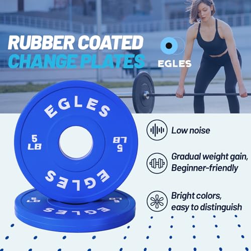 Change Plates Set 1.25LB, 2.5LB, 5LB - Rubber-Coated Weight Plates in Pairs, Olympic Bumper Plates, Color-Coded, IWF Standard, Fit 2-Inch Barbells Strength Training Weight Plates Gym & Fitness - view 4