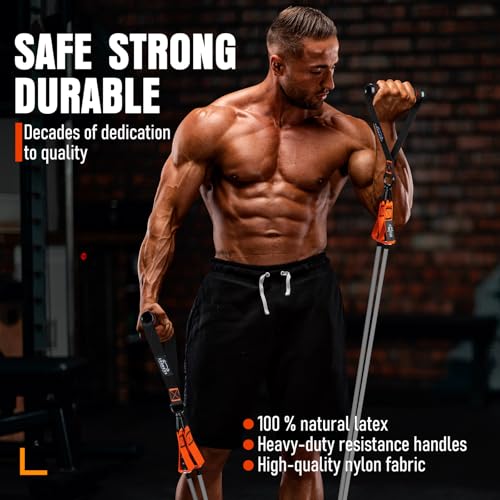 Resistance Bands with Handles, 175lb Exercise Bands for Working Out - view 2