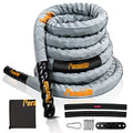 Poly Battle Rope with Cloth Sleeve -1.25/1.5/2 Inch Diameter 30' 40' 50' Lengths -Gym Muscle Toning Metabolic Workout Fitness, Battle Ropes for Home Gym