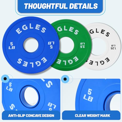 Change Plates Set 1.25LB, 2.5LB, 5LB - Rubber-Coated Weight Plates in Pairs, Olympic Bumper Plates, Color-Coded, IWF Standard, Fit 2-Inch Barbells Strength Training Weight Plates Gym & Fitness - view 3