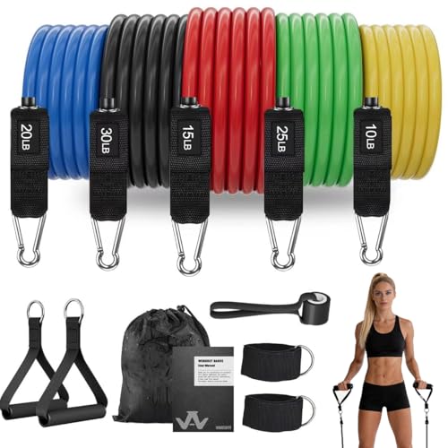 Resistance Bands, 5 Level Exercise Bands with Handles for Workout