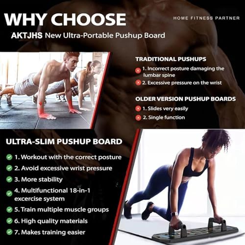 Solid Push Up Board,Home Gym,16 in 1 Home Workout Equipment Multi-Functional Push Up Stands System Fitness Floor Chest Muscle Exercise Professional Equipment Burn Fat Strength Training Arm Men & Women - view 5