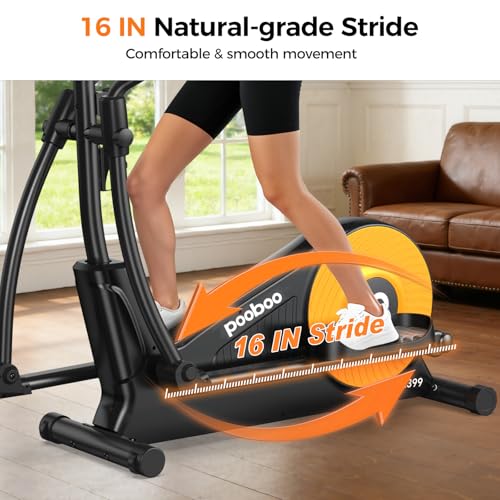 Elliptical Exercise Machine, Elliptical Machine with 16-Level Resistance&Quiet Magnetic Driving System, Elliptical Machine for Home with LCD Monitor,16IN Stride,350LB Capacity - view 2