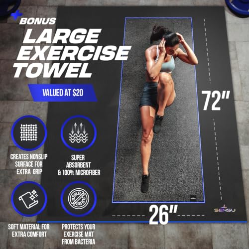 Large Exercise Mat – Extra Thick Non-Slip Workout Mat for Home Gym, Durable Shoe-Friendly Fitness Mat for Strength Training, Stretching, Cardio, and Balance Workouts (Multiple Sizes) - view 5