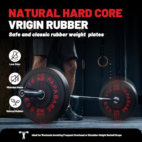 20-650lbs Bumper Plates 2" Weight Plates Barbell Weightlifting - view 3
