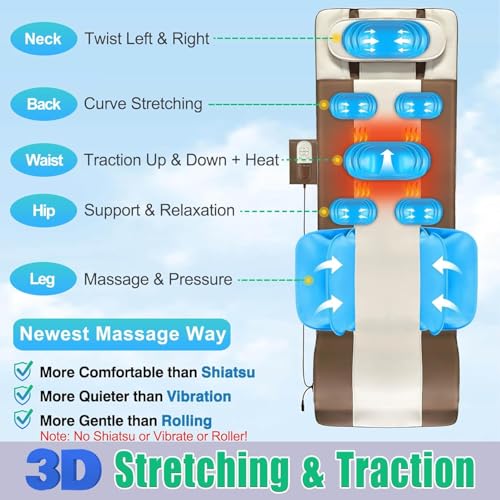Full Body Massage Mat with Heat, 3D Body Stretching & Lumbar Traction - view 3