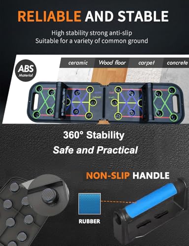 Solid Push Up Board,Home Gym,16 in 1 Home Workout Equipment Multi-Functional Push Up Stands System Fitness Floor Chest Muscle Exercise Professional Equipment Burn Fat Strength Training Arm Men & Women - view 2
