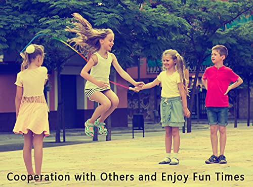 16 FT Long Jump Rope for Kids, Adjustable Double Dutch Skipping Rope with Wooden Handle, Multiplayer Team Jumping Rope for Outdoor Fun, School Sport, Party Game, Birthday Gift - view 2
