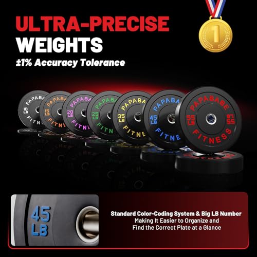 20-650lbs Bumper Plates 2" Weight Plates Barbell Weightlifting - view 4