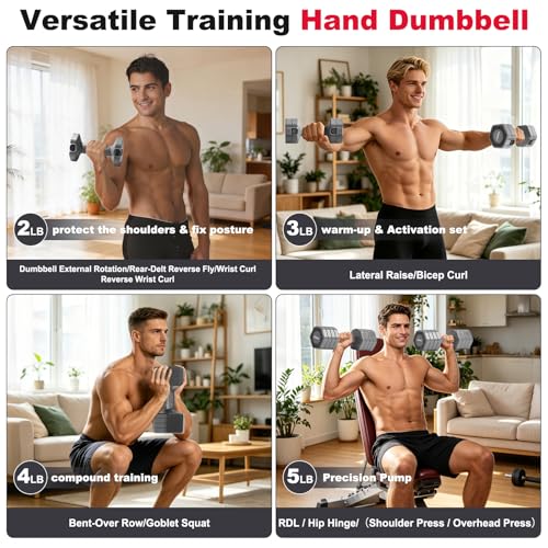 Adjustable Dumbbell Set,5/10 LB Pair Weights Dumbbells for Women at Home - view 4