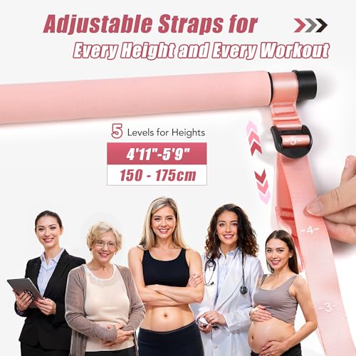 Upgraded Pilates Bar Kit with Resistance Bands Natural Latex for Women & Men, Heavy-Duty Stainless Steel Multifunctional Yoga Pilates Stick for Home Gym Exercise Fitness Equipment Full-Body Workouts - view 3