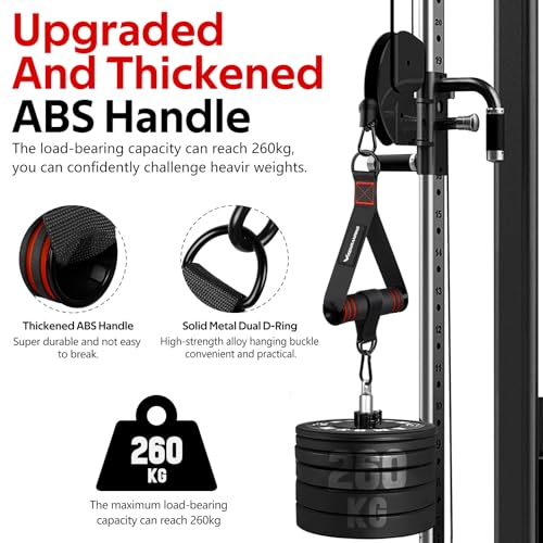 Gym Exercise Handles, Replacement Handle Attachments for Cable Machine Pulleys, Resistance Band and Strength Trainer, Pull Down Workout Accessories, Home Gym Add On Equipment - view 3