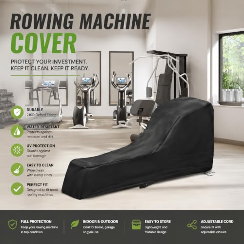 Rowing Machine Cover for Peloton Row Starter Package 2022-pr, Waterproof Fitness Equipment Cover Indoor Outdoor Rower, Oxford Fabric Protective Cover with Adjustable Drawstring - view 5