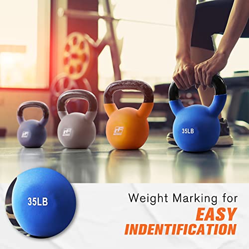 Neoprene Coated Kettlebell Weight Set, Solid Cast Iron - view 4