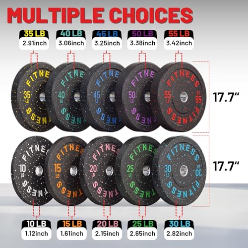 20-650lbs Bumper Plates 2" Weight Plates Barbell Weightlifting - view 4