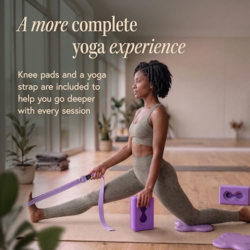 Wrist-Friendly Yoga Blocks 2 Pack with Strap & 2 Knee Pads - view 4