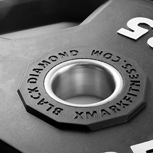 Black Diamond Olympic Weight Plates 2-Inch, Rubber Barbell Plates with Tri-Grip Handles for Home Gym Strength Training - view 3