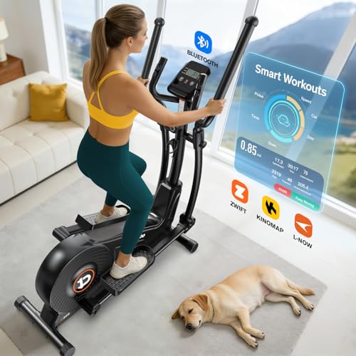 Elliptical Machine, Elliptical Exercise Machine with 16-Level Resistance&Quiet Magnetic Driving System, Elliptical Machine for Home with LCD Monitor,15-17IN Stride,350LB Capacity - view 6