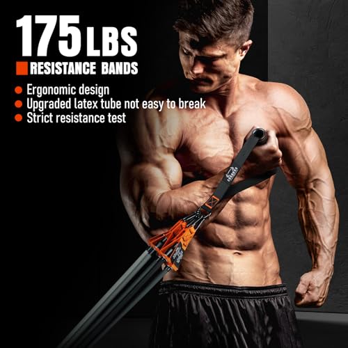 Resistance Bands with Handles, 175lb Exercise Bands for Working Out - view 3