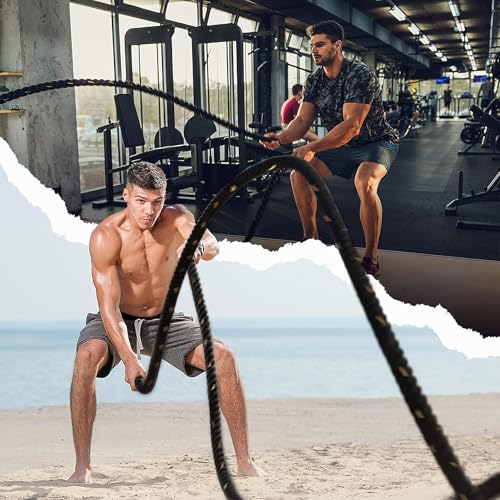 Yes4All 1.5/2 Inch Battle Ropes with Extra Protective Sleeve, Workout Ropes for Cross-Training Home Gym & Fitness Exercises, Strength Training - 30,40,50 Feet Lengths Available - view 6