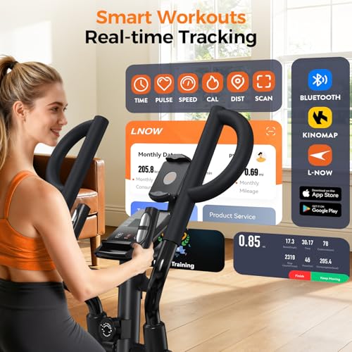 Elliptical Exercise Machine, Elliptical Machine with 16-Level Resistance&Quiet Magnetic Driving System, Elliptical Machine for Home with LCD Monitor,16IN Stride,350LB Capacity - view 6