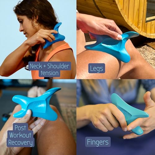 The Wave Tool, The Ultimate Soft Tissue Release All-in-One Ergonomic Scraper and Massage Bodywork Tool for Trigger Points, Muscle Pain, Scars, and Athletic Recovery, Made in USA (Deep sea Teal) - view 4
