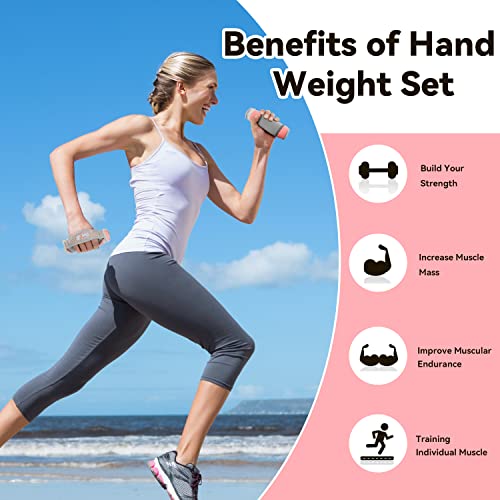 Hand Weights for Women, Walking Weights Set 6pcs (1lb, 2lb, 3lb Each) Soft Dumbbells with Hand Strap for Home Workout, Running, Physical Therapy, Aerobics - view 5