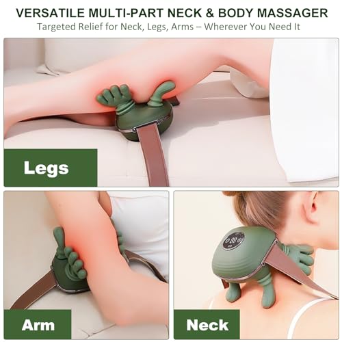 Neck Massager with Heat, Bionic Shiatsu Neck and Shoulder Massager with 4D Kneading Fingers, LCD Display & Adjustable Intensity, Heated Neck Massage Device Simulates Real Palm to Relax Muscle Tension - view 6