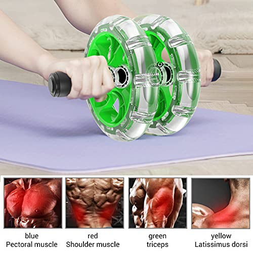 Fitness Roller with Bearing Abdominal Exerciser, Dual - Wheel Core Trainer with Pull Strap Set, Quiet ABS Wheels and Anti - Slip Foam Handles for Home Gym Waist Slimming - view 4