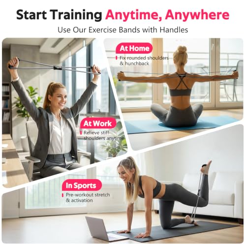 Resistance Bands with Handles, Figure 8 Fitness Bands, Exercise Bands Set - view 3